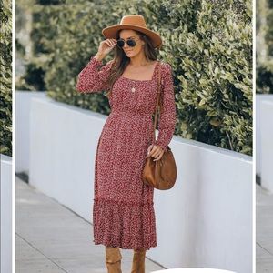 Vici Dolls Lean on Me floral ruffle midi dress